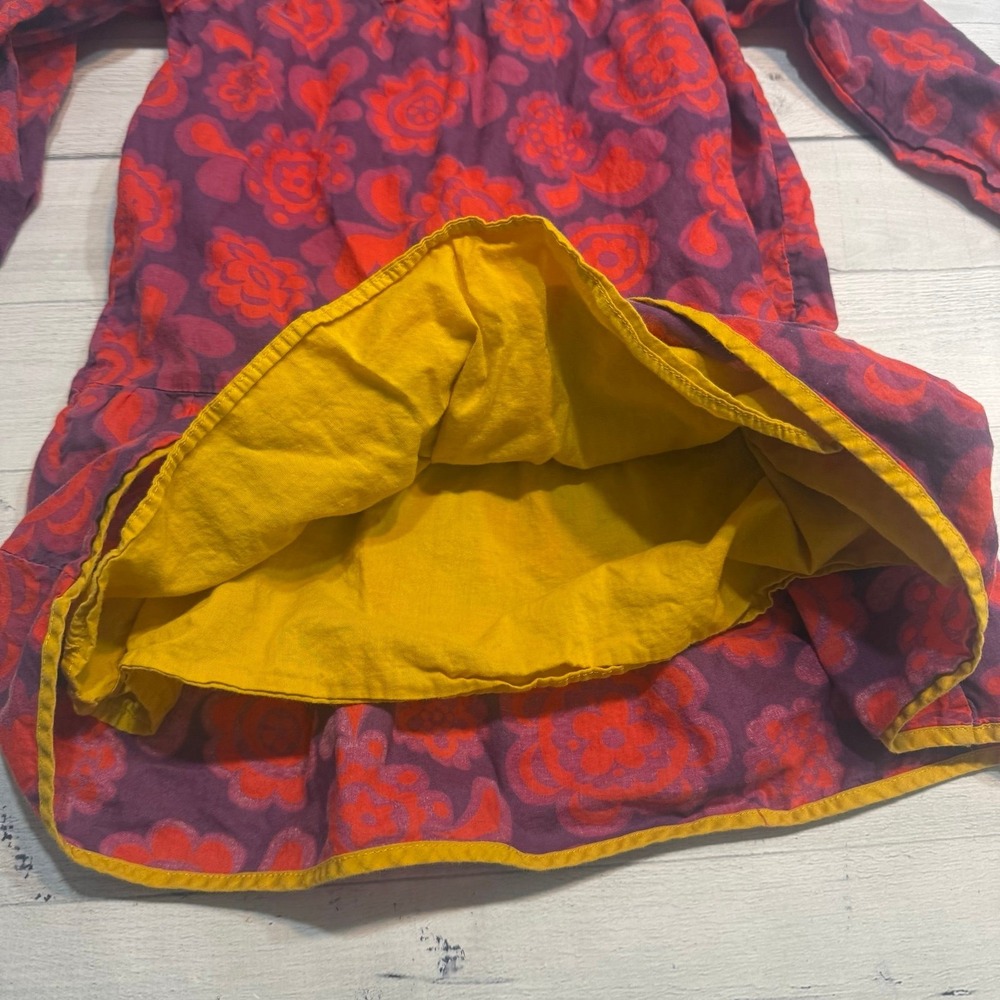 Polarn O. Pyret girls long sleeve floral dress red yellow purple 1.5-2 years - Picture 5 of 7